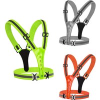 high visibility breathable adjustable flashing LED light reflective safety elastic vest belt strap for outdoor running sports RRP £ Sale price £3.75