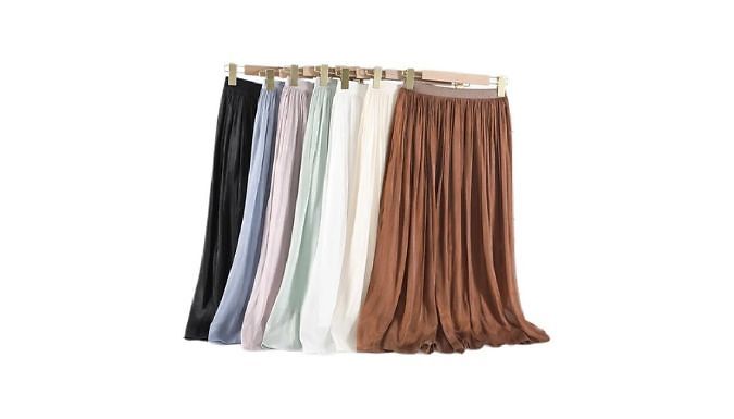 High Waisted Pleated Maxi Skirt - 7 Colours was £ now £12.99
