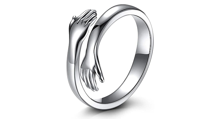 Sterling Silver Hugging Arms Adjustable Ring was £ now £12.99