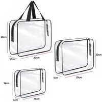 Clear Pvc Travel Organiser Bags Set of 3 RRP £15.980 Sale price £7.99
