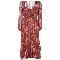 Cream  NILA  women's Long Dress in Red. Sizes available:UK 8