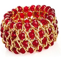 Elasticated Gold Bracelet With Red Crystals | Wowcher RRP £39.99 Sale price £4.99