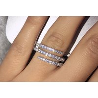 Silver-Plated Three Row Ring - 6 Sizes | Wowcher RRP £69.00 Sale price £12.00