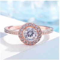 Rose Gold Halo Round Crystal Ring | Wowcher RRP £39.99 Sale price £10.99