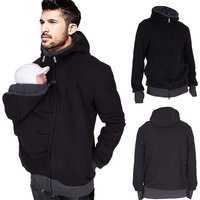 Parent And Baby Carrier Hooded Jumper - 2 Colours & 4 Sizes! - Black | Wowcher RRP £59.99 Sale price £18.99