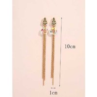 Golden Crystal Leaf And Tassel Earrings - Silver | Wowcher RRP £19.99 Sale price £7.99