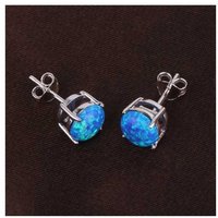 Sterling Silver Blue Stud Earrings | Wowcher RRP £34.99 Sale price £10.00