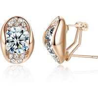 Rose Gold Plated Stud Earrings - Clear & Amber | Wowcher RRP £49.99 Sale price £7.99