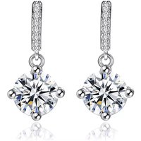 Crystal Drop Earrings Made With Fine-Cut Crystals - Silver | Wowcher RRP £49.99 Sale price £8.99