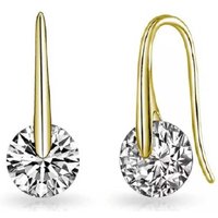 Golden Crystals Wire Hook Drop Earrings - Silver | Wowcher RRP £49.99 Sale price £3.99