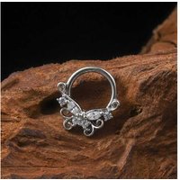 Butterfly Crystal Gemstone Nose Clip - Silver | Wowcher RRP £39.99 Sale price £4.99
