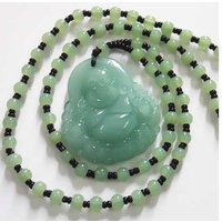 Jade Green Necklace-Buddha+Valentine Box | Wowcher RRP £39.99 Sale price £10.00