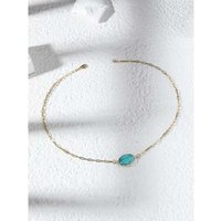 Oval Blue Turquoise Gemstone Necklace | Wowcher RRP £39.99 Sale price £6.99