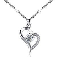 Heart Necklace & Earrings+Md Box - Silver | Wowcher RRP £69.99 Sale price £10.99
