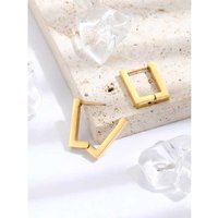 Rectangle Hoop Earrings - Gold Or Silver | Wowcher RRP £23.99 Sale price £5.99