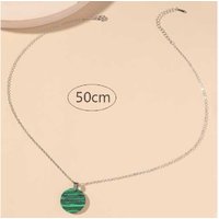 Green Gemstone Round Stripe Necklace | Wowcher RRP £39.99 Sale price £6.99