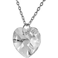 Clear Crystal Heart Pendant Necklace - Silver | Wowcher RRP £25.99 Sale price £5.99
