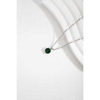 Silver Chain Emerald Crystal Necklace - Green | Wowcher RRP £14.99 Sale price £5.99