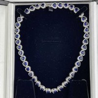 Blue Sapphire Heart Cut Necklace | Wowcher RRP £179.99 Sale price £79.99