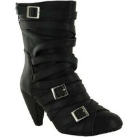 Ladies Back Zip Tri Buckle Boot Black | Wowcher RRP £17.99 Sale price £12.99