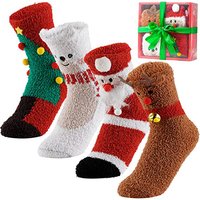 Festive Fluffy Christmas Socks - 4 Jolly Designs! - Black | Wowcher RRP £29.99 Sale price £17.99