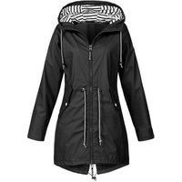 Women'S Long Raincoat Jacket - 6 Uk Sizes & 6 Colours - Black | Wowcher RRP £59.99 Sale price £13.99