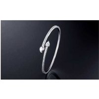Water Drop Open Bangle With Zirconia! - Silver | Wowcher RRP £49.00 Sale price £14.90
