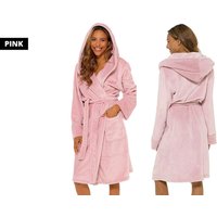 Personalised Hooded Fleece Robe - Pink Or Grey! | Wowcher RRP £40.00 Sale price £23.99