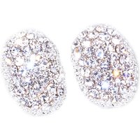Oval Shaped Crystal Filled Earrings! - Silver | Wowcher RRP £49.99 Sale price £7.99
