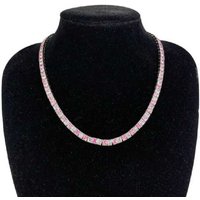 Square Cut Pink Tourmaline Necklace | Wowcher RRP £189.99 Sale price £89.99