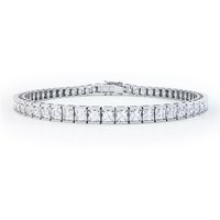 Riviera Diamond Princess Cut Tennis Bracelet - Silver | Wowcher RRP £129.99 Sale price £49.99