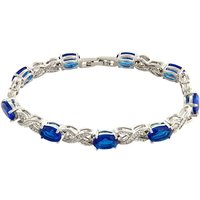 Blue Sapphire Bracelet Love And Kisses - White Gold | Wowcher RRP £139.99 Sale price £39.99