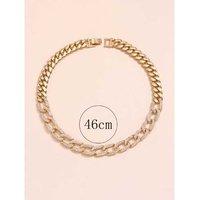 Half Cuban Cable Link Crystal Chain - Silver | Wowcher RRP £39.99 Sale price £16.99